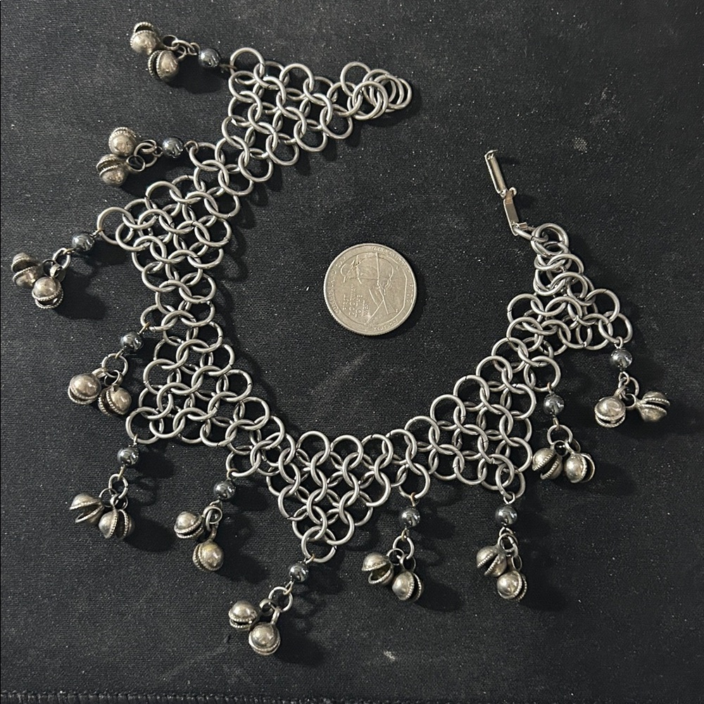 Handmade Stainless Dangle Chainmail Anklet Ren Faire Boho Adjustable